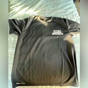 Turquoise brand HKS Motorsport black shirt